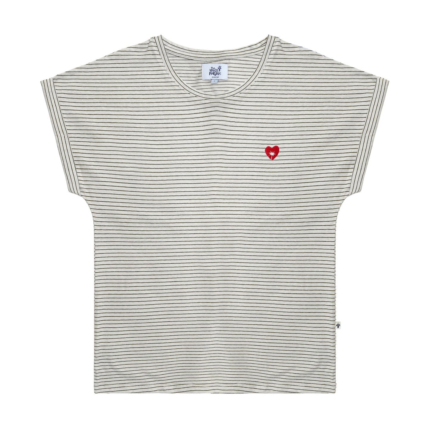 Tee-Shirt Woman HEART PALM STRIPED