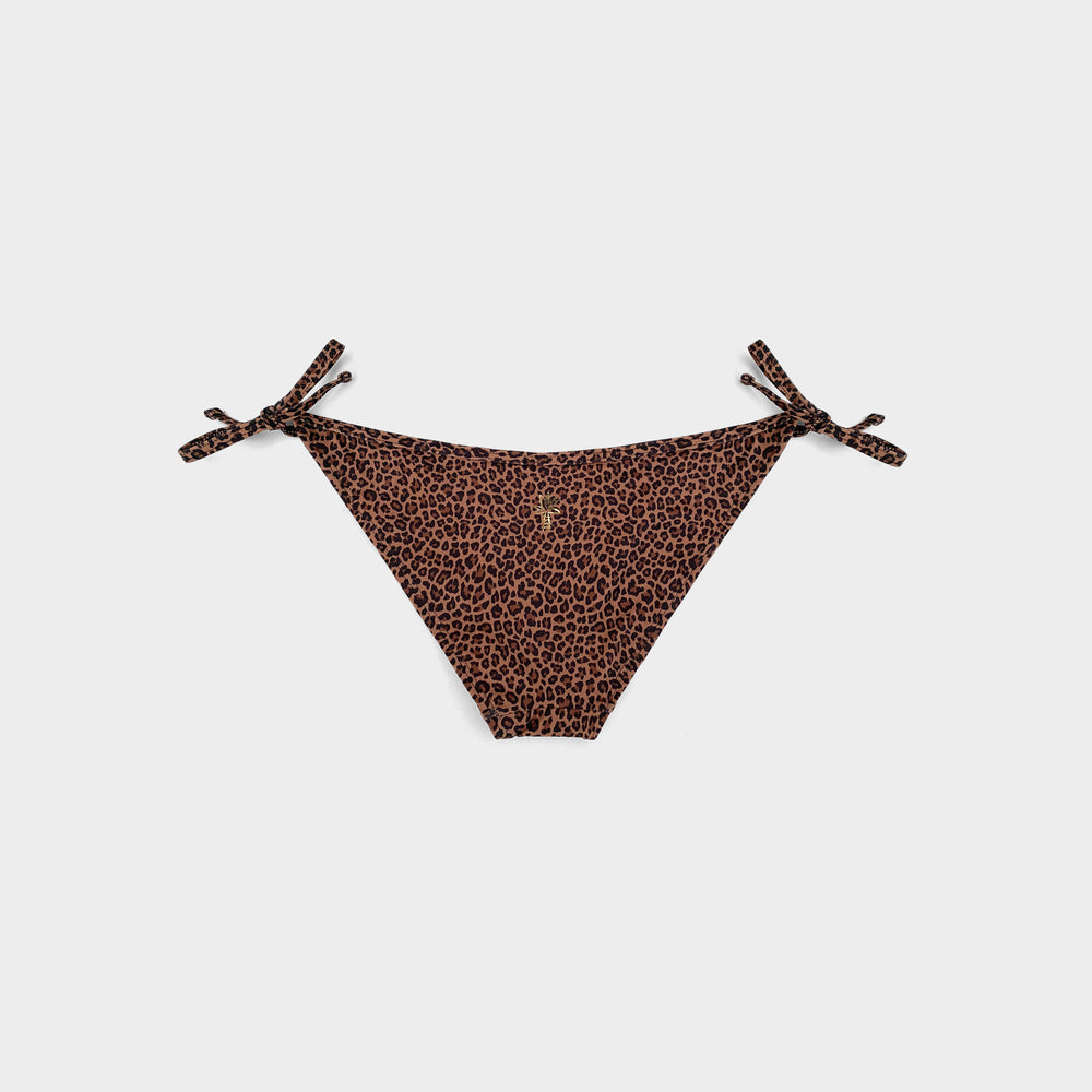 White Leopard Print Striped Crochet 2 Piece Reversible Triangle Bikini Set