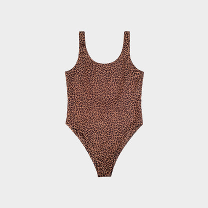 Round Neck Swimsuit Woman LEOPARD