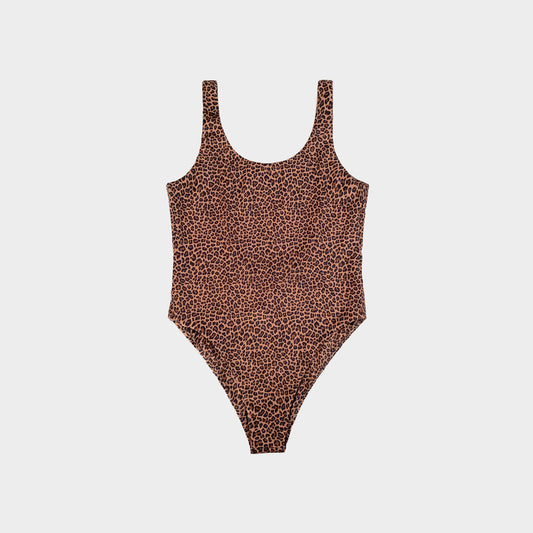 Round Neck Swimsuit Woman LEOPARD